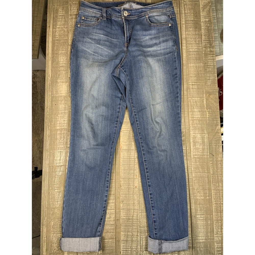 INC Womens Skinny Leg Regular Fit Denim Ankle Jeans Sz 8 Medium Wash Stretch
